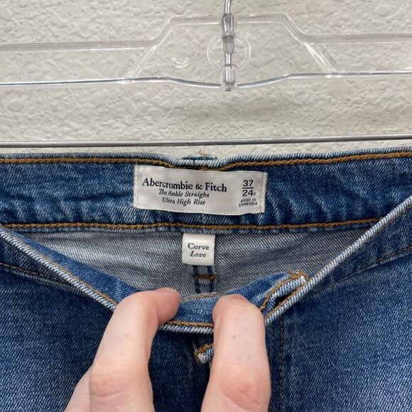 Abercrombie & Fitch Curve Love Ankle Straight Ultra High Rise Jeans Womens 37 - Picture 2 of 6